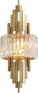 Arandela de parede de cristal dourado pós-moderno Art Déco para banheiro e quarto