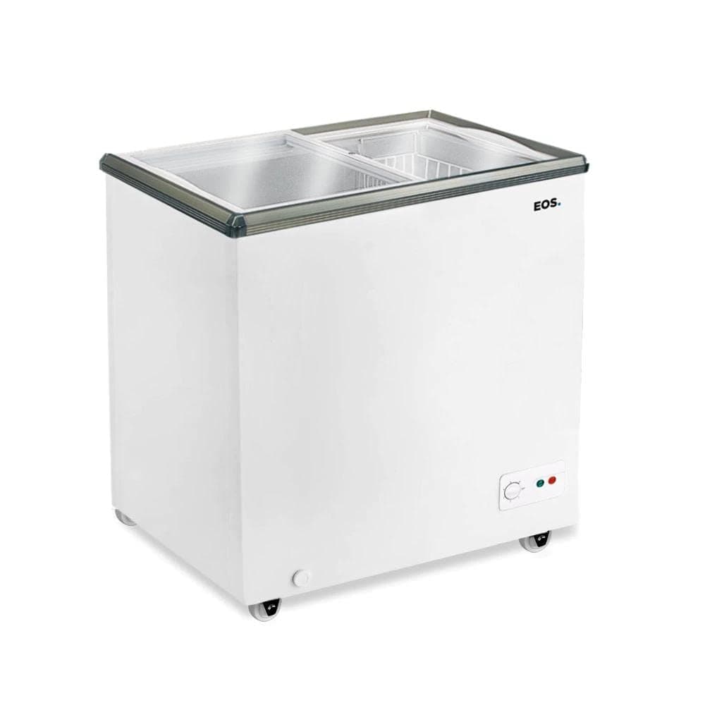Freezer e Expositor Horizontal Tampa de Vidro EOS 176 Litros Dupla Ação EEH200XX 220V