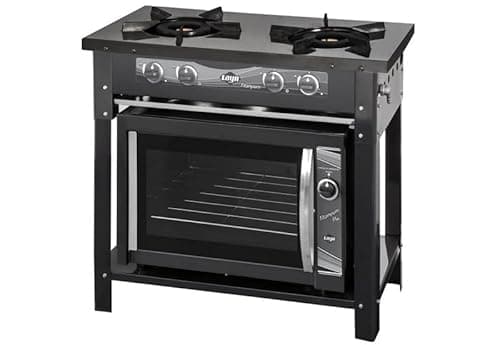 Fogao Titanyum Esmaltado Industrial 2 bocas com forno a gas preto