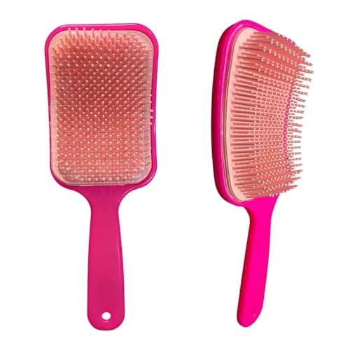 Escova Cabelo Raquete Flex Profissional Fashion Cerdas Flexíveis Desembaraçadora Anti Quebra Anti Frizz Mágica Premium CORES SORTIDAS