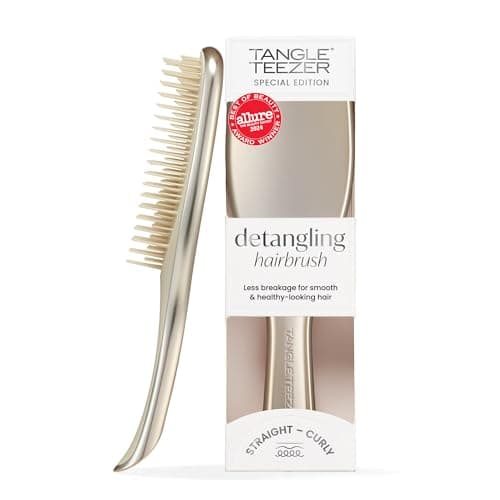 Tangle Teezer - Escova de cabelo desembaraçadora The Ultimate Detangler Chrome para todos os tipos de cabelo. Ideal para usar em fios molhados. Cor: Neo Gold