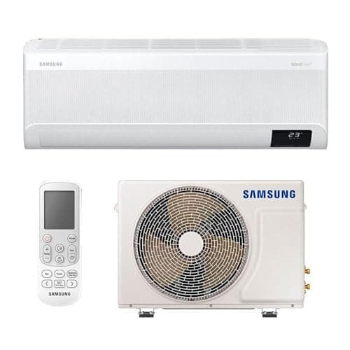 Ar-condicionado Split Inverter Samsung WindFree Connect com controle remoto, fundo branco
