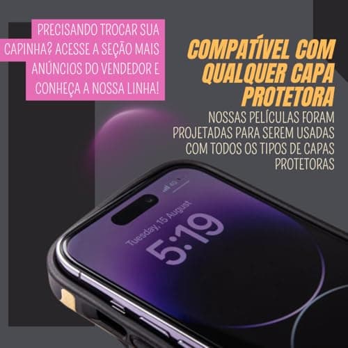 Película de vidro Samsung Galaxy A13 3D 9H, compatível com qualquer capa protetora