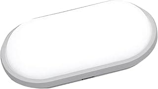 Arandela de parede LED moderna em PVC, design oval, acabamento branco, à prova d'água