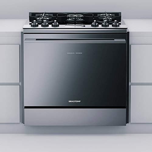 Fogão Brastemp 5 Bocas De Embutir Cor Inox Com Mesa De Vidro E Touch Timer Com Autodesligamento - BYS5VCR 220V