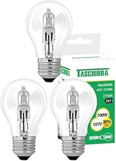 Kit 3 Lâmpada Halógena A55 100W E27 127V 2700K Taschibra