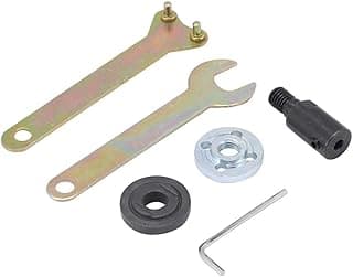 Kit de montagem para mandril de esmerilhadeira angular com chaveiros, chave de fenda, eixo, disco de borracha, parafuso e porca