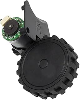 Motor de roda preto para aspirador de pó robô com componente eletrônico verde