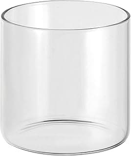 Generic Vaso cilíndrico de vidro transparente, 7,9 cm de altura e 7,9 cm de diâmetro, vidro borossilicato, moderno, transparente, perfeito para decoração de casa, centros de mesa de casamento, flores