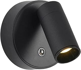 Luminária arandela LED recarregável USB-C sem fio em alumínio preto com sensor de toque e três níveis de luz