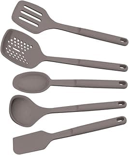 Jogo de utensílios de cozinha Tramontina Softta em silicone cinza, 5 peças