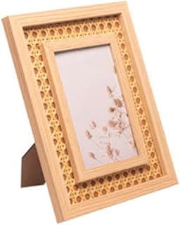 Porta retrato de MDF com treliça 10cm x 15cm em ângulo frontal