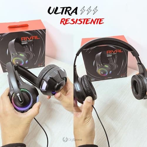Fone De Ouvido Headset Gamer Luz Led RGB Compatível com Computador, Celular, Video Games