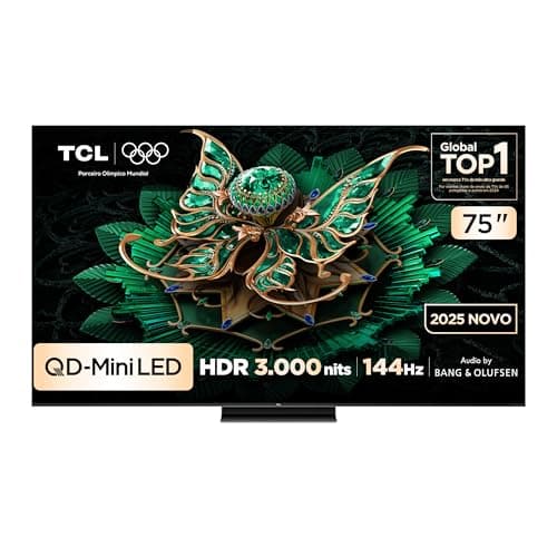 Smart TV TCL 75 Polegadas QLED Mini LED 4K C7K WiFi Bluetooth Google TV 4 HDMI 144Hz HDR10+ 75C7K