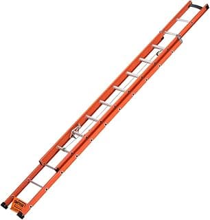 Escada extensível em fibra de vidro laranja, 3,60 x 6,00 m