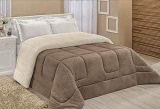Edredom Sherpa Casal Queen Avelã 2,20M x 2,40M com design em relevo
