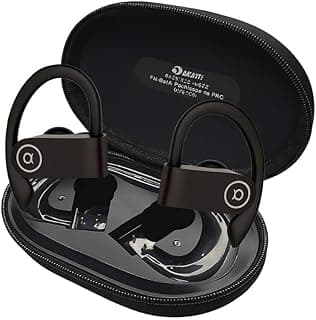 Fones de ouvido Bluetooth 5.4 ergonômicos com estojo de proteção preto