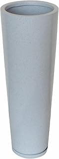 Vaso de planta grande coluna cinza cimento moderno decorativo