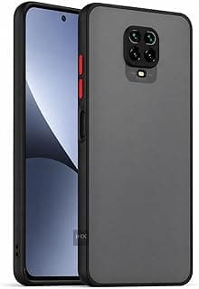 Imagem frontal e traseira de uma capa fosca translúcida para smartphone Xiaomi Redmi Note 9S/Note 9 Pro