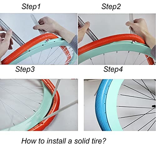 BAIBIKING Pneu de bicicleta de 60 cm Pneu não pneumático sólido pneus de bicicleta sem ar antiderrapante para bicicleta de estrada 24 x 1,75 (24 x 1,75 para bicicleta)