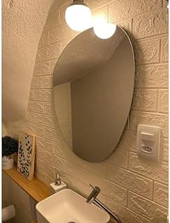 Espelho decorativo orgânico de vidro lapidado fácil aplicação banheiro