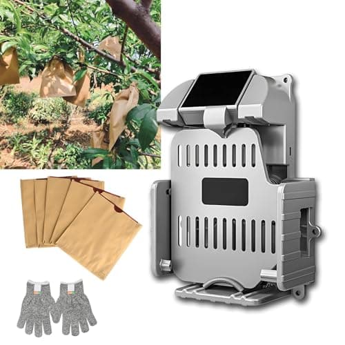 Dispositivo elétrico para ensacamento de frutas: 15 horas de autonomia ininterrupta | Compatibilidade com tipo C | Controle preciso do vento (3 configurações) | Ajuste de proteção sem esforço com