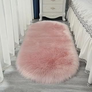 Tapete luxuoso de pelúcia rosa para sala de estar