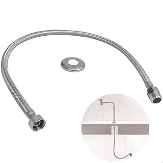 Mangueira flexível de aço inoxidável para banheiro, 80cm, com conectores macho e fêmea