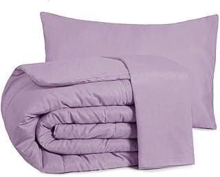 Edredom Casal Queen 3 Peças Margarida lilás com pillowcases em fundo branco