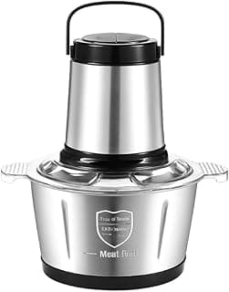Multiprocessador de alimentos 850W em aço inoxidável com 4 lâminas, 2 litros, base antideslizante