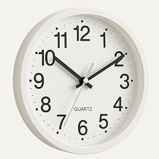 Relógio de parede analógico branco 30cm Quartz moderno