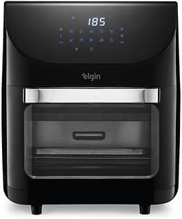 Fritadeira Air Fryer Family Oven Fry Elgin 12L preta com painel digital e porta de vidro
