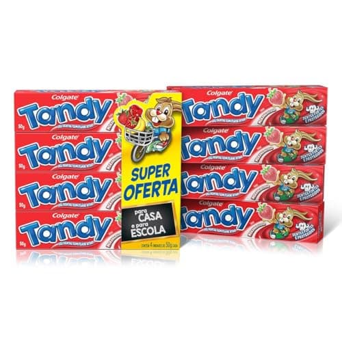 Colgate Creme Dental Infantil Tandy Morangostoso 50g 4 unidades