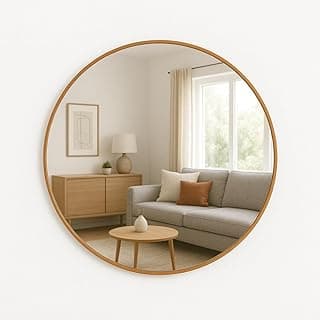 Espelho redondo decorativo caramelo 50cm para sala e quarto