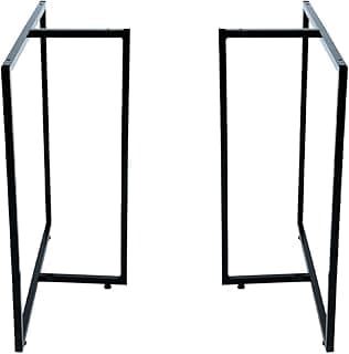 Kit 2 Pés De Mesa Dynamica Modelo T 75x68 Para Mesa De Home Office Estação De Trabalho Escrivaninha Sala De Jantar Escritótio Consultório Reforçado Em Aço Preto - Delta