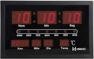 Relógio Parede Herweg 6289 Digital Led Termometro Calendario