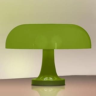 Luminária de mesa verde retrô cogumelo 28cm, ideal para quarto, sala ou escritório