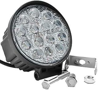 Farol de milha redondo 14 LEDs 42W automotivo ultra LED para veículos, motos, carros, caminhões e pickups off road