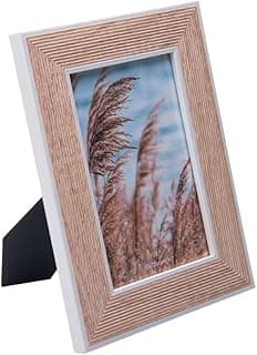 Porta-retrato plástico LYOR Cask 10x15 cm com moldura em relevo marrom