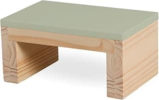 Escada infantil de madeira com degrau verde chá