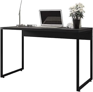 Mesa Para Escritório e Home Office Industrial Soft F01 Preto Fosco - Lyam Decor