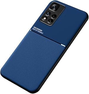 Capa protetora azul para Xiaomi Redmi Note 11 Pro 5G com design texturizado e bordas pretas.