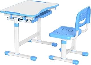 Mesa e Cadeira Infantil Estudos e Desenho Regulável B207-BLUE Azul