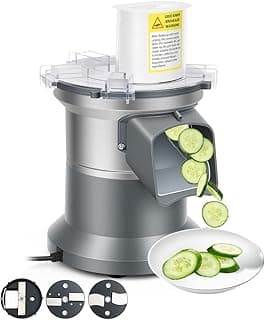 Cortador de legumes elétrico 3 em 1 cortando pepino em fatias