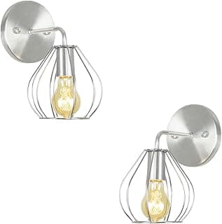 Kit 2 Arandela Luminária Cebola Aramado Escovado com luzes acesas
