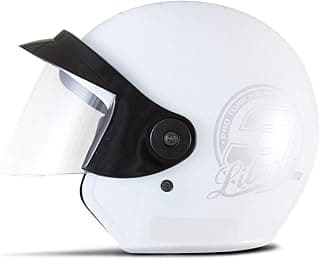 Capacete aberto branco Pro Tork Liberty 3 com viseira transparente, tamanho 56