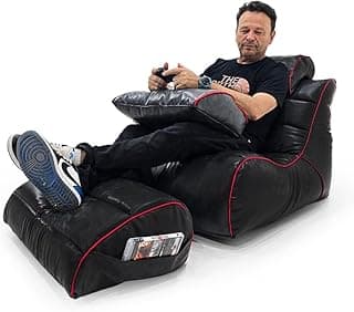 Kit Gamer Completo Arcade Poltrona e Apoios com Enchimento de MicroPerolas e Impermeável
