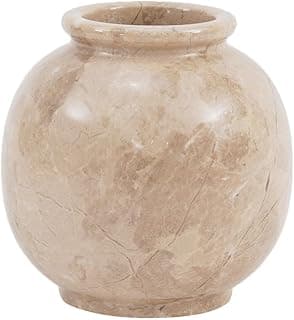 Vaso de mármore bege claro, 12 cm, para decoração de quarto e mesas