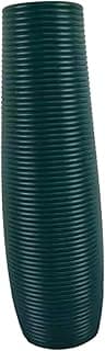 Vaso de chão alto verde escuro minimalista, decoração para casa