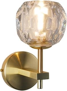 Arandela Dourada Cúpula de Cristal Luxo Espesso 90º LED 7W 6000K Bivolt